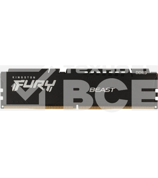 Оперативная память Kingston Fury Beast, DDR5, 32Gb (2x16Gb), 6000MHz, CL36, DIMM, с радиатором, черный