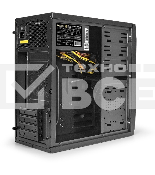 Компьютерный корпус Minitower ExeGate QA-412U Black, mATX, (XP350, Black, 120мм), 2хUSB+2хUSB 3.0, Audio