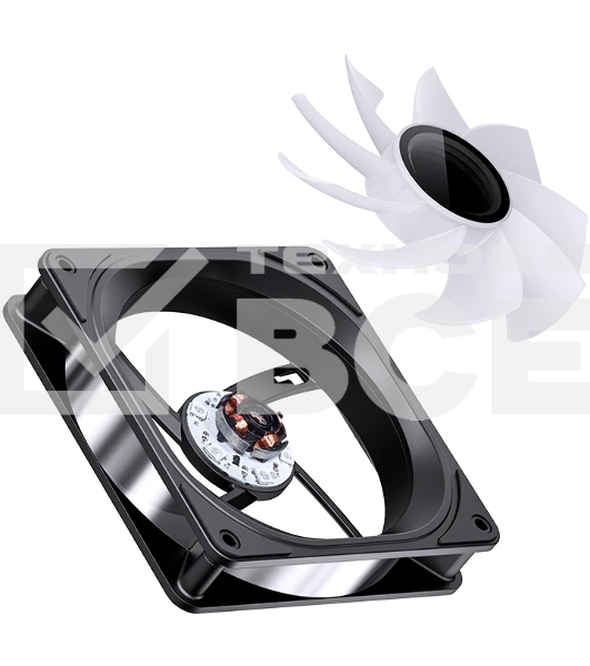 Вентилятор для корпуса JONSBO FR-606BR Reverse (120x120x25мм, 4-pin PWM, ARGb, 35.99CFM, 26.5dBA, 1500RPM, черный)