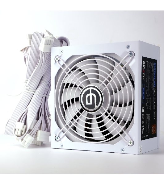 Блок питания Ginzzu MC800 14CM 80+Bronze Белый