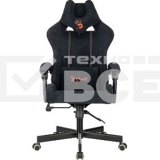 Кресло A4Tech Bloody GC-560 черный, ткань, 150 кг, подголовник, регулируемые подлокотники, механизм качания