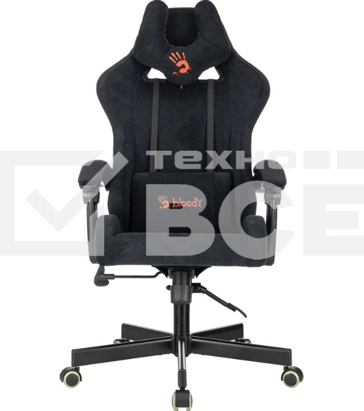 Кресло A4Tech Bloody GC-560 черный, ткань, 150 кг, подголовник, регулируемые подлокотники, механизм качания