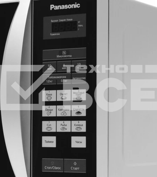 Микроволновая печь Panasonic NN-ST342MZPE серебристый, 25 л, 800 Вт, переключатели - сенсор