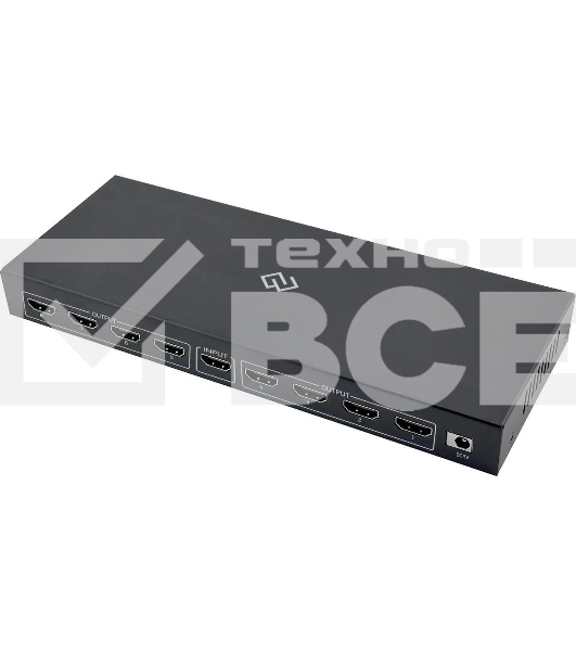 Сплиттер аудио-видео Digma DHSP-v2x8 HDMI (f)/8xHDMI (f) черный