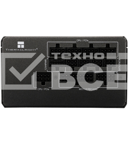 Блок питания Thermalright, 1000W 80+ Platinum (ATX, 3.0, PCIe 5.0, Full modular, 1x24(20+4)pin, 1xCPU 8(4+4)pin, 2xPCIe*2 8(6+2)pin, 1x12VHPWR PCIe 5.0 12+4pin 600mm, 6xSATA3, 4xMOLEX4pin, Active, 120x120mm, 150x140x86mm, APFC, OPP, OVP, OTP, OCP, SCP, UV