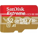 Флеш карта/SanDisk/Extreme SDSQXAF-032G-GN6MN/microSDHC/32 ГБ/A1, U3, V30/100 МБ/с, фото 1