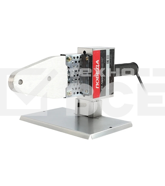 Аппарат для сварки пластиковых труб ПОБЕДА, ПТ-1800, 2000 Вт., 6 насадок, стойка, отвертка, кейс металл.