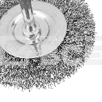 Набор щеток для дрели Denzel 2 Плоские 50-75 мм, 3 Чашки 25-50-75 мм, шпилька, нерж.вит. проволока, фото9