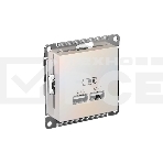 Механизм розетки USB AtlasDesign 5В 1порт х 2.1А 2порта х 1.05А жемчуг SchE ATN000433, фото 1