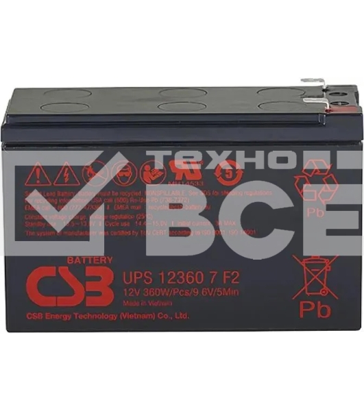 Батарея для ИБП CSB UPS123607 (12V 7.5Ah) F2