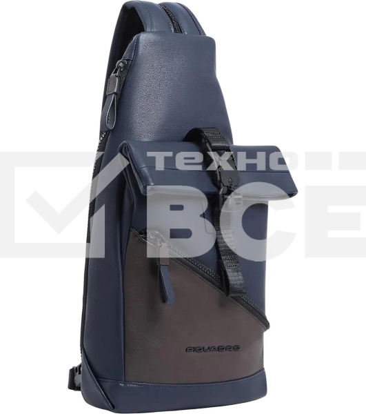 Рюкзак слинг Piquadro Harper CA6784AP/BLUTM синий/коричневый кожа
