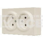 Розетка 2-м ОП LETO без заземл. закрытый корпус ПБТ крем LEZARD 752-0300-128B, фото2