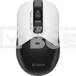 Мышь беспроводная A4Tech Fstyler FG12 белый/черный, 1200 dpi, радиоканал, USB, кнопки - 3