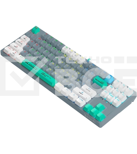 Клавиатура проводная A4Tech Bloody S87 Energy USB серый/зеленый