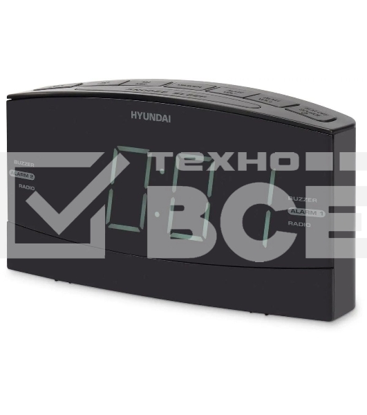 Радиобудильник Hyundai H-RCL238 черный LCD подсв:белая часы:цифровые FM