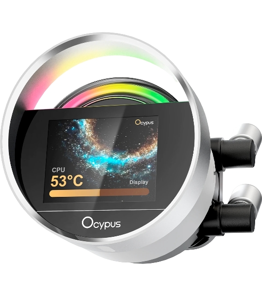 Система охлаждения Ocypus Sigma L36 WH ARGB, 360мм, LCD Pump 2.4', 3x120мм ARGB fans, LGA115X/1200/1700/18XX, AM4/AM5