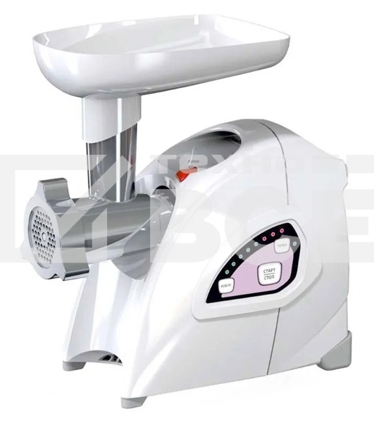 Мясорубка электрическая Аксион М642.02 белый, 2000 Вт, 3 кг/мин, реверс, защита от перегрузки, насадки - 4