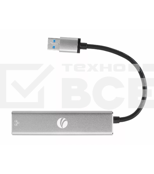 Переходник VCOM USB 3.0 -->RJ-45 1000Mbps+3 USB3.0, Aluminum Shell, 0.2м <DH312A>
