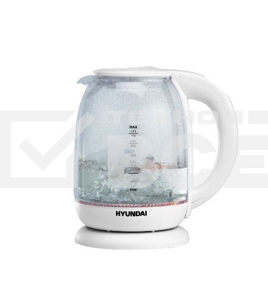 Чайник электрический Hyundai HYK-S3808 1.7л. 2200Вт белый (корпус: стекло)