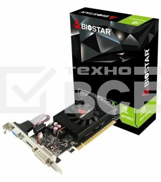 Видеокарта Biostar PCI-E GT710-2GB D3 LP NVIDIA GeForce GT 710 2Gb 64bit DDR3 954/1333 DVIx1 HDMIx1 CRTx1 HDCP Ret low profile