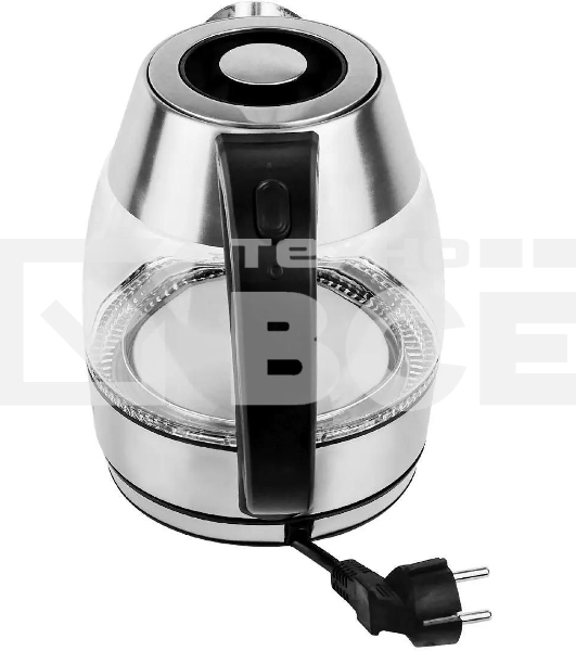 Чайник Centek CT-0018, 1.2л, 1600Вт, стекло, серебристый