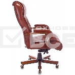 Кресло руководителя Бюрократ T-9926WALNUT светло-коричневый Leather Eichel, кожа, крестовина металл/дерево, фото13