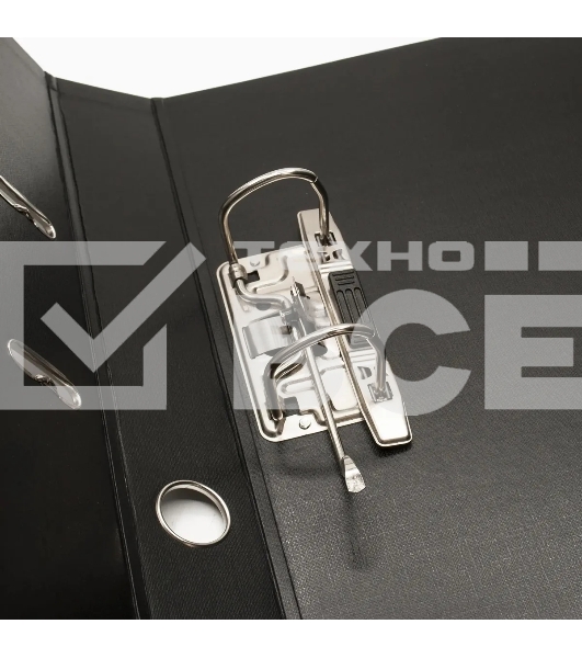 Папка-регистратор Silwerhof 1890082 A4 50мм, двусторонний ПВХ, черный, металлическая окантовка, сборная, сменный карман на корешке