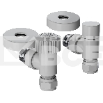 Набор термостатический угловой Royal Thermo Design Pro 15мм М30х1,5 (белый), фото2