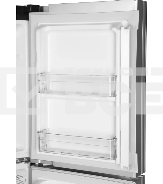 Холодильник Hitachi R-W660PUC7X GS серебристый стекло двухкамерный 396/144л морозилка сверху, No Frost, Side by Side