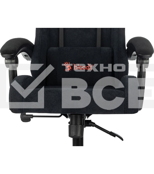 Кресло A4Tech Bloody GC-560 черный, ткань, 150 кг, подголовник, регулируемые подлокотники, механизм качания