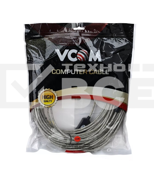 Кабель-адаптер VCOM VUS7049-25M USB2.0-repeater, удлинительный активный <Am-->Af> 25м