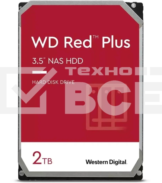 Жесткий диск Western Digital  2TB SATA-III NAS Red Plus (5400rpm) 64Mb 3.5