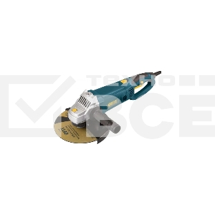 Углошлифовальная машина FIT AG-230/2200, 2200 Вт, 6000 об/мин, КлК 230 мм, 4,6 кг, б/с щеток, рез.накл., плав.пуск, повор., коробка