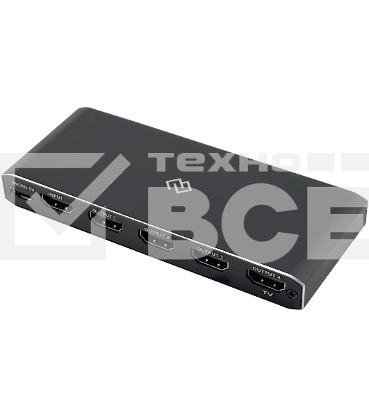 Сплиттер аудио-видео Digma DHSP-v2x4 HDMI (f)/4xHDMI (f) черный