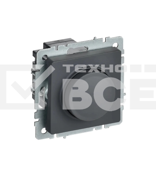 Светорегулятор поворотно-нажимной IEK BRITE СС10-1-0-БрГ 600 Вт графит