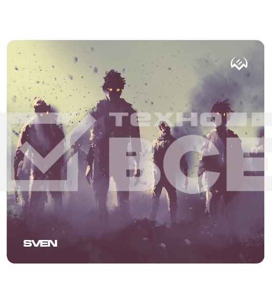 Игровой коврик для мыши (230 х 200 х 2 мм, ткань, резина) SVEN MP-G02S Zombie
