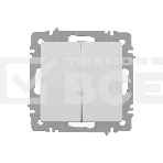 Выключатель Intro Accent 6-104-01 двойн. 10А-250В IP20 СУ AL/CU белый Б0063452, фото 1