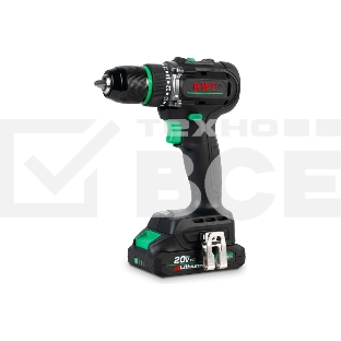 Дрель-шуруповерт аккумуляторная DWT ABSP-20 DNF-2 BMC /20В/до 2000 об.в мин/60 Нм/1-13 мм/бещеточный мотор/реверс/LED-подсветка/2 АКБ, 2 Ач/ЗУ/кейс/черный (ABSP-20 DNF-2 BMC)