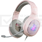 Гарнитура проводная игровая Defender Fury розовый, LED, провод 2 м, фото 1