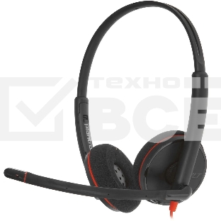 Гарнитура проводная Poly Blackwire 3220 Stereo USB-C Headset +USB-C/A Adapter (Bulk) черный
