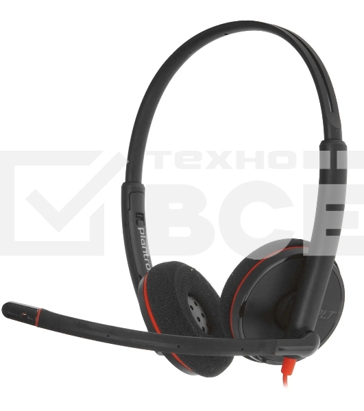 Гарнитура проводная Poly Blackwire 3220 Stereo USB-C Headset +USB-C/A Adapter (Bulk) черный