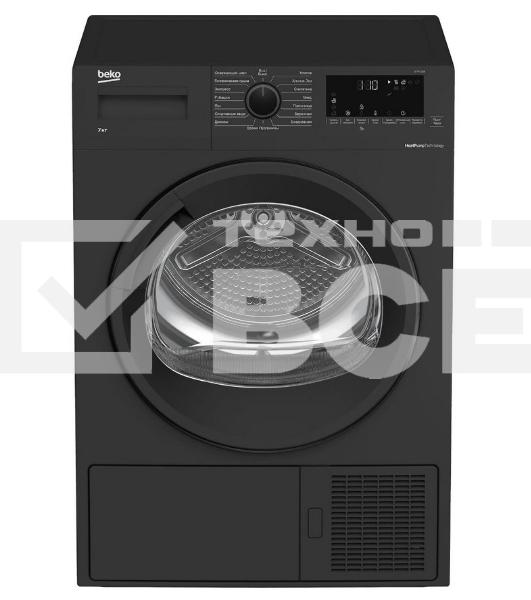 Сушильная машина Beko DF7412GB черный, 8 кг, сушка - тепловой насос, программ - 15, 59.7 x 84.6 x 53.7 см