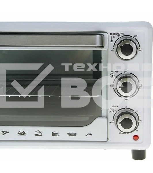 Мини-печь Sakura SA-7000WP 27л, духовка 1500Вт, механ.управление, белый