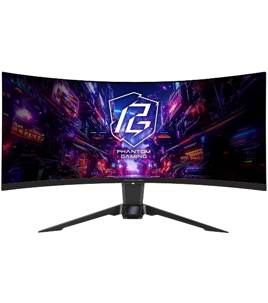 Монитор 34' ASRock Phantom Gaming PG34QRT2B VA 3440x1440, 180 Гц, 1 мс, 16:9, 500 кд/м², 2xHDMI, 2xDP, изогнутый 1500R, черный