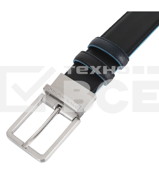 Ремень мужской Piquadro Blue Square CU2619B2/NBLU2, черный/темно-синий, натур.кожа