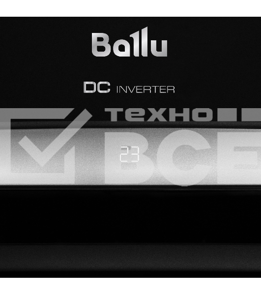 Блок внутренний сплит-системы Ballu BSPI/in-10HN8/BL/EU инвертор, 10000 BTU, 27 м², 21 дБ, охлаждение, обогрев, осушение, черный