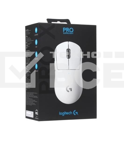 Мышь беспроводная Logitech G PRO X SUPERLIGHT белый, 25600 dpi, радиоканал, USB, кнопки - 5
