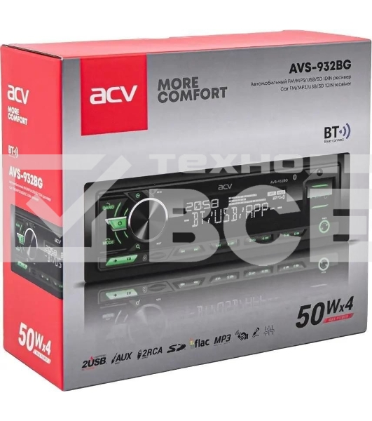 Автомагнитола ACV AVS-932BG 1DIN 4x50Вт