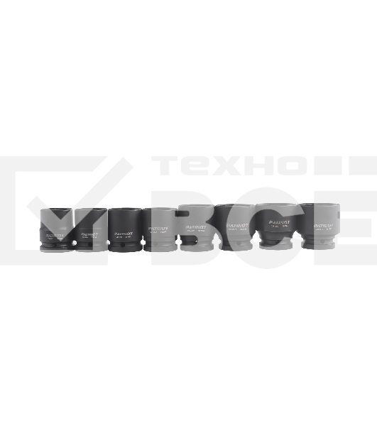 Набор ударных торцовых головок PATRIOT ISP 34, кейс, Cr-Mo, 8 пред.