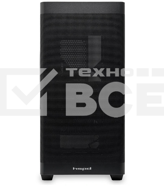 Компьютерный корпус без блока питания Case HSPD M740, Mesh Mid Tower, черный, TG, 0.6 SPCC, no fans, E-ATX, ATX, mATX, mITX, 170/400/200мм, 4x2.5